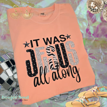 It Was Jesus All Along Comfort Colors® Christian Graphic Tee