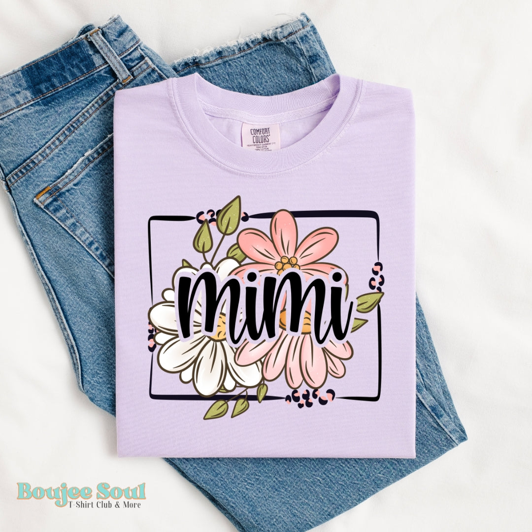 Mimi Floral Boho Graphic T-shirt Comfort Colors Violet
