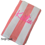 Personalized Cabana Beach Towel with Name | Custom Embroidered Pool Towel for Kids & Family