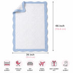 Baby Quilt in Blue - white - Angle 5