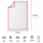 Baby Quilt in Pink - white - Angle 1