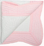 Baby Quilt in Pink - white - Angle 3