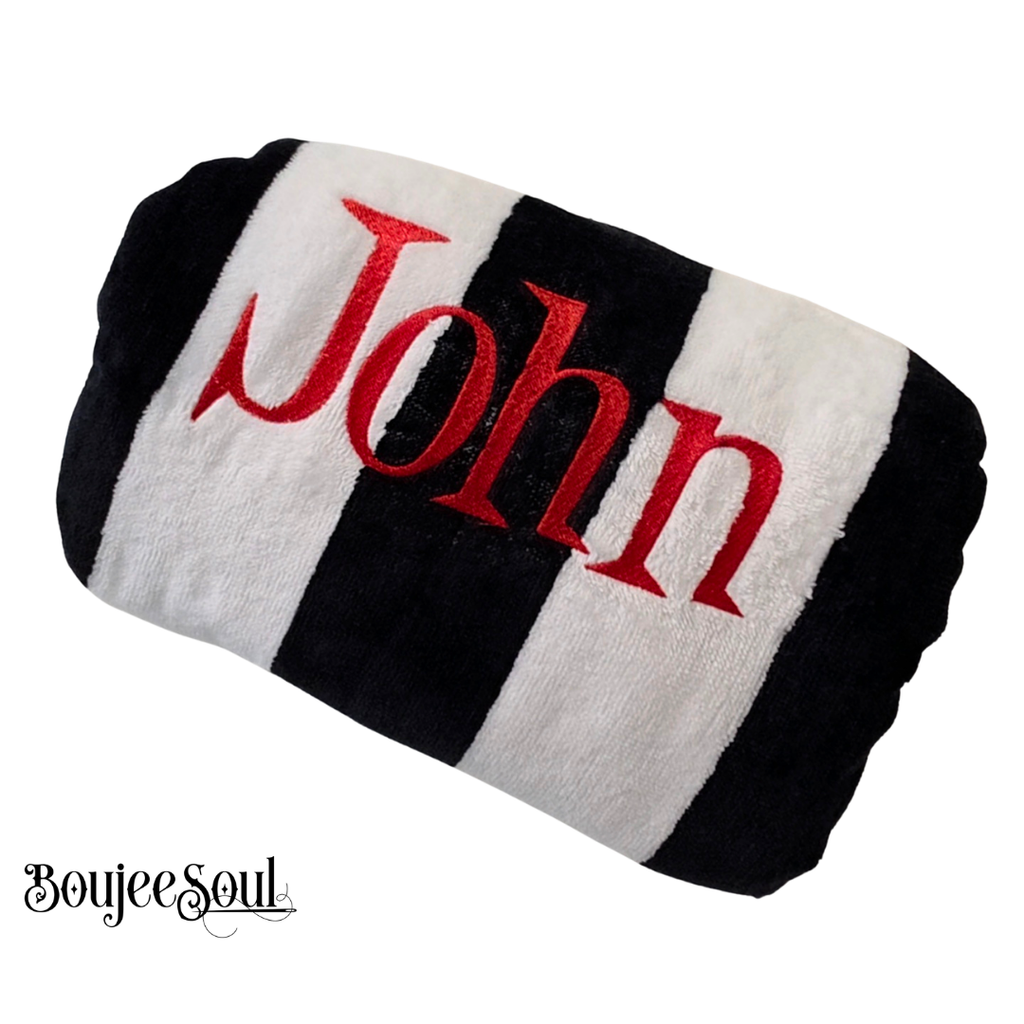 Personalized Cabana Beach Towel with Name | Custom Embroidered Pool Towel for Kids & Family