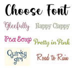 Font Choices available for personalized cabana towel name embroidery