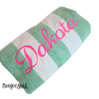 Personalized Cabana Beach Towel with Name | Custom Embroidered Pool Towel for Kids & Family