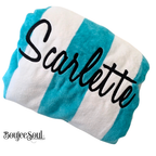Personalized Cabana Beach Towel with Name | Custom Embroidered Pool Towel for Kids & Family